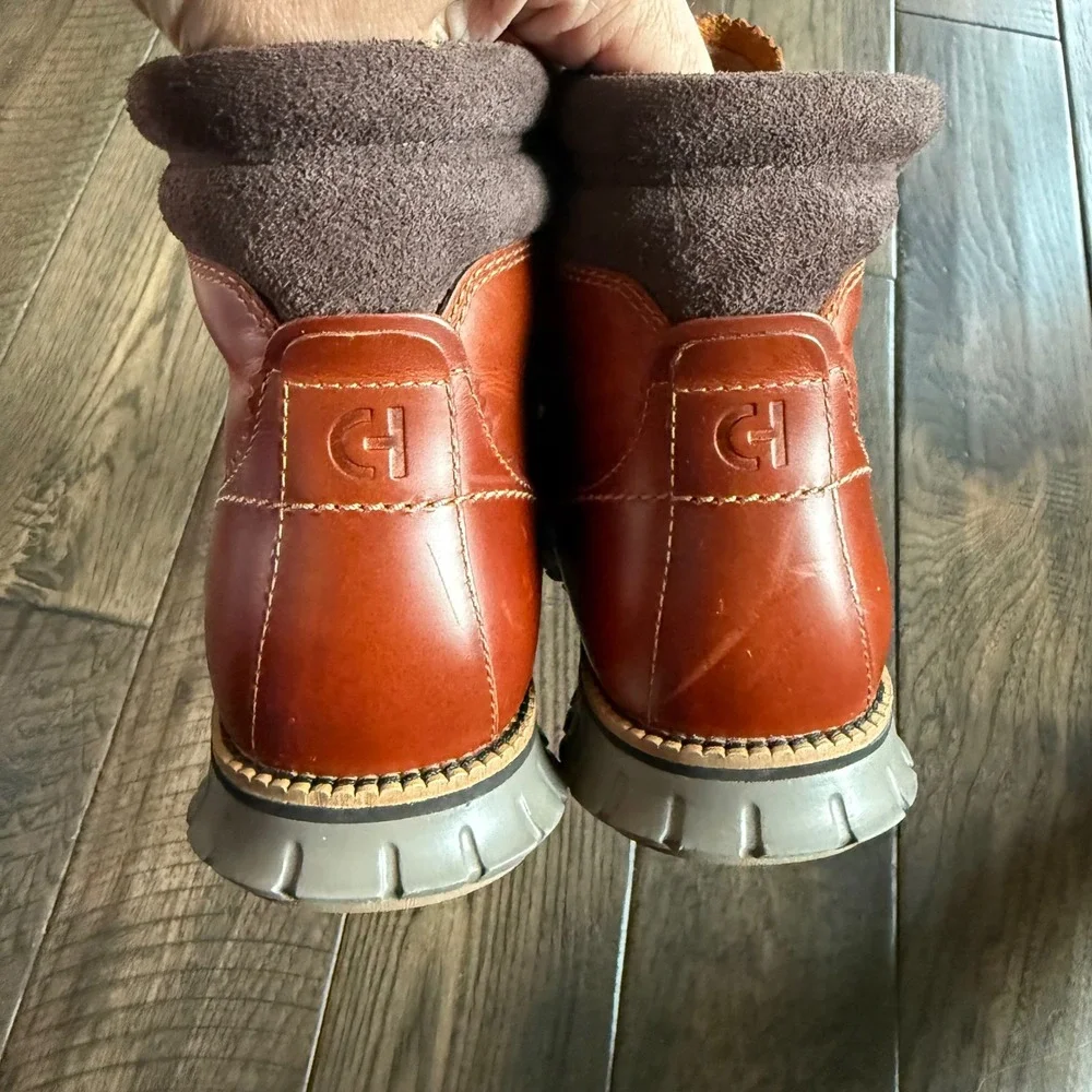 Cole Haan Zerogrand Waterproof Hiker Boots British Tan Leather C30405 Mens 9.5M